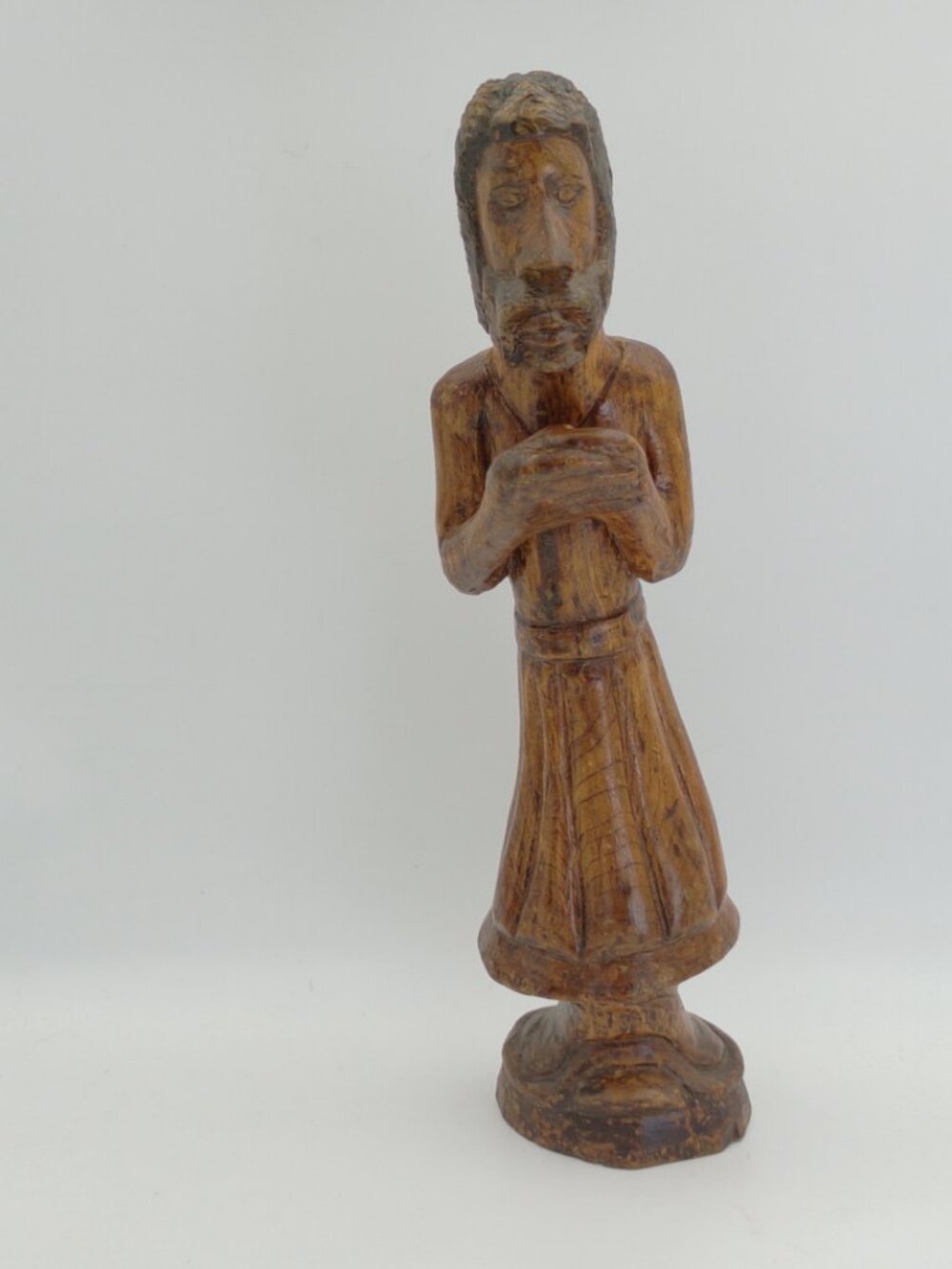 Vintage Hand Carved Jamaican Bearded Robed Man Statue
